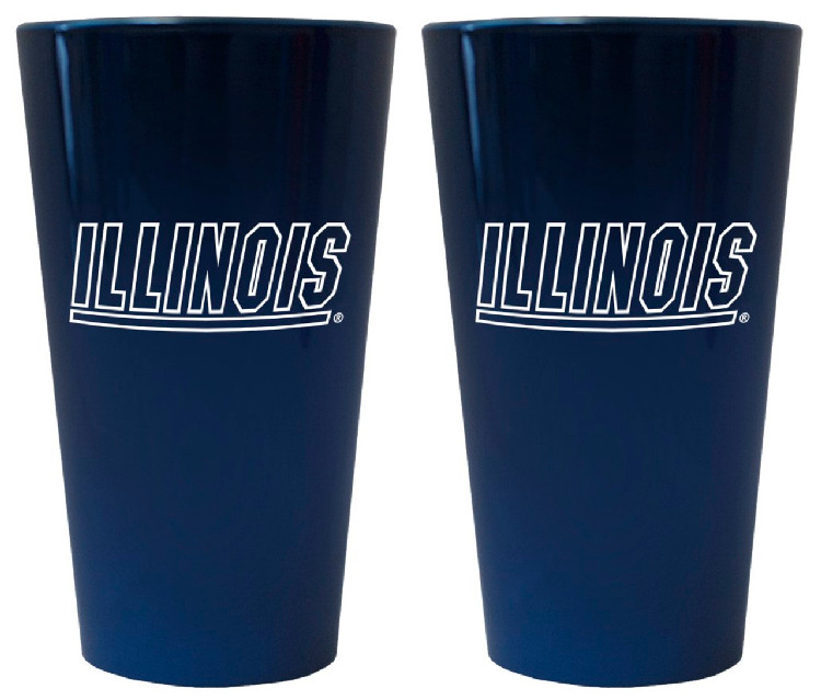 Illinois Fighting Illini Lusterware Pint Glass - Set of 2