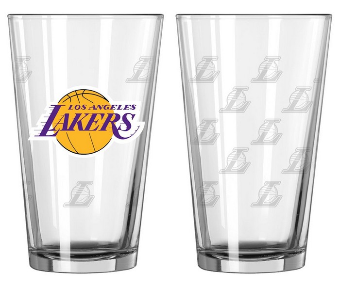 Los Angeles Lakers Satin Etch Pint Glass Set