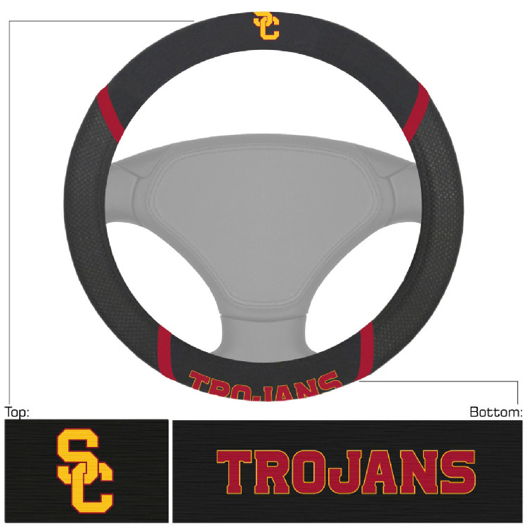 USC Trojans Steering Wheel Cover Mesh/Stitched