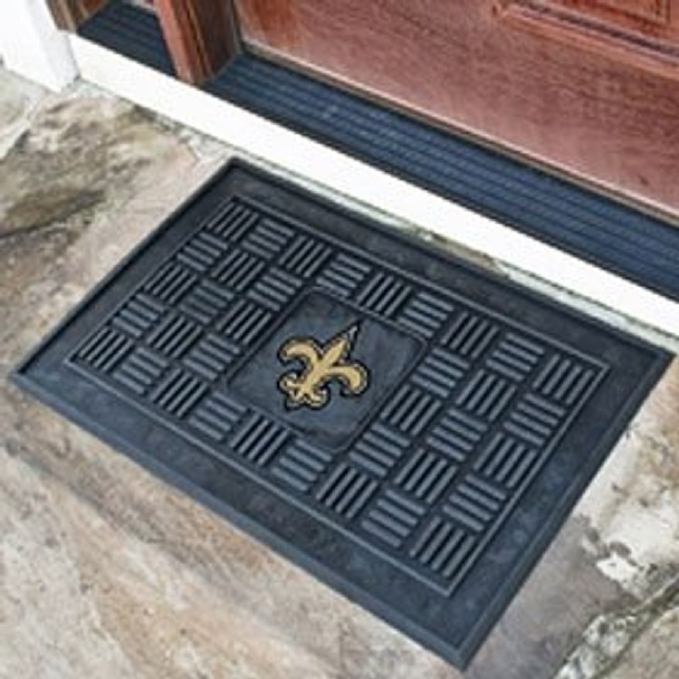 New Orleans Saints Door Mat Medallion 19x30