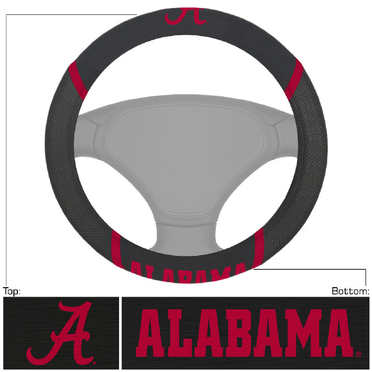 Alabama Crimson Tide Steering Wheel Cover Mesh/Stitched