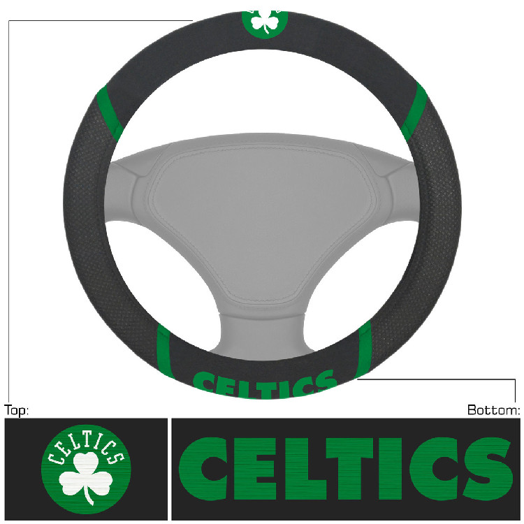 Boston Celtics Steering Wheel Cover Mesh/Stitched