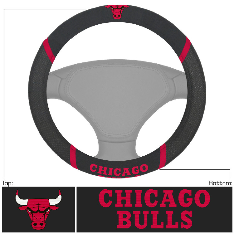 Chicago Bulls Steering Wheel Cover Mesh/Stitched