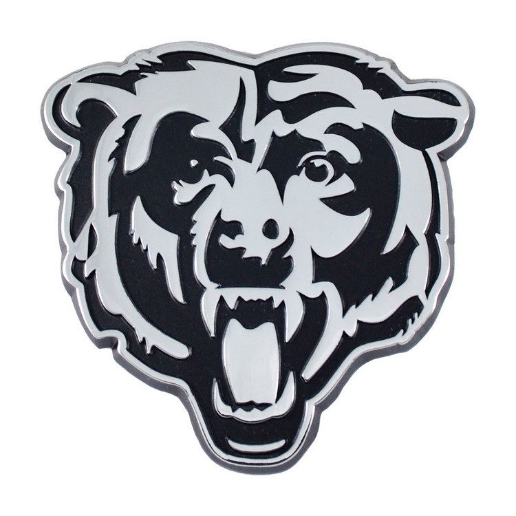 Chicago Bears Auto Emblem Premium Metal Chrome Bear Head