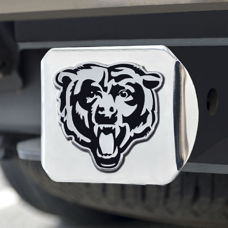 Chicago Bears Hitch Cover Chrome Emblem on Chrome