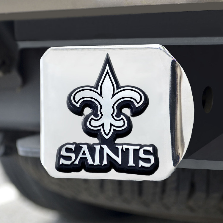 New Orleans Saints Hitch Cover Chrome Emblem on Chrome