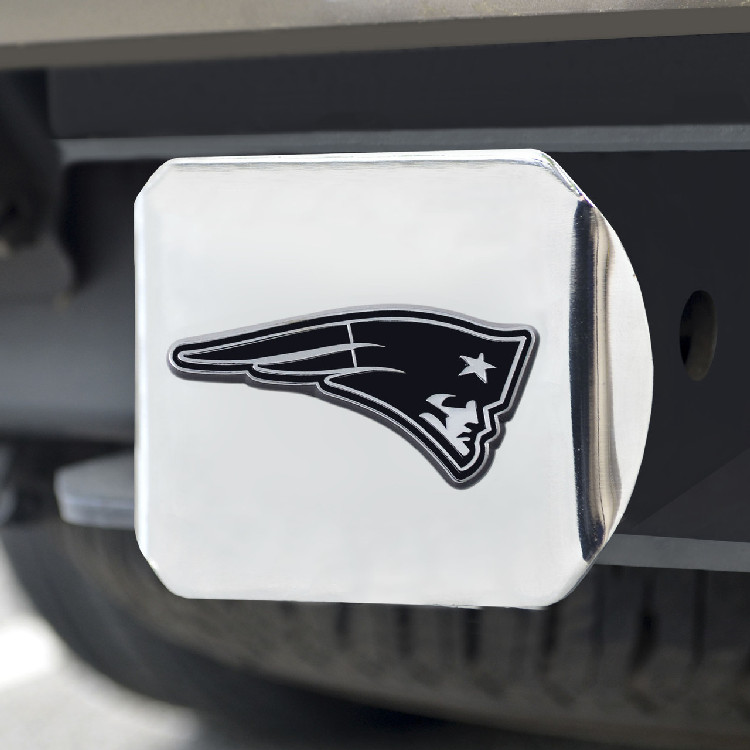 New England Patriots Hitch Cover Chrome Emblem on Chrome