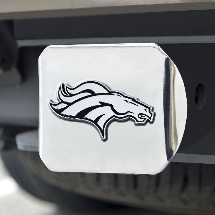 Denver Broncos Hitch Cover Chrome Emblem on Chrome