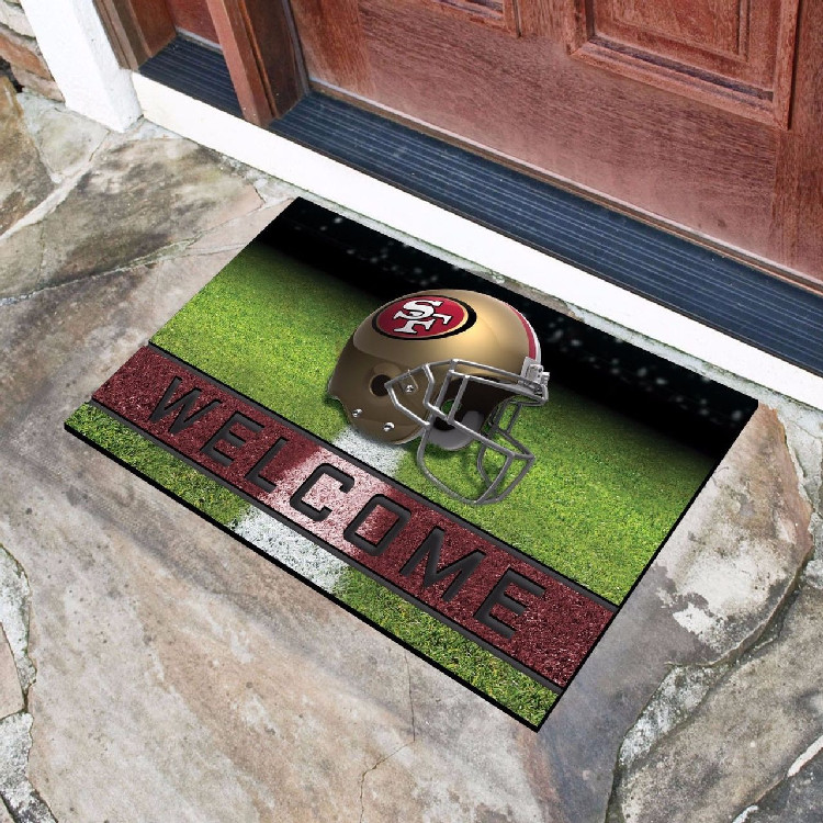 San Francisco 49ers Door Mat 18x30 Welcome Crumb Rubber