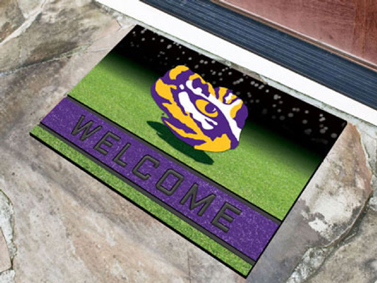 LSU Tigers Door Mat 18x30 Welcome Crumb Rubber