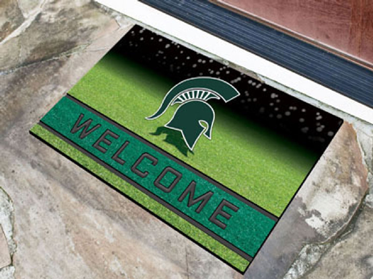 Michigan State Spartans Door Mat 18x30 Welcome Crumb Rubber