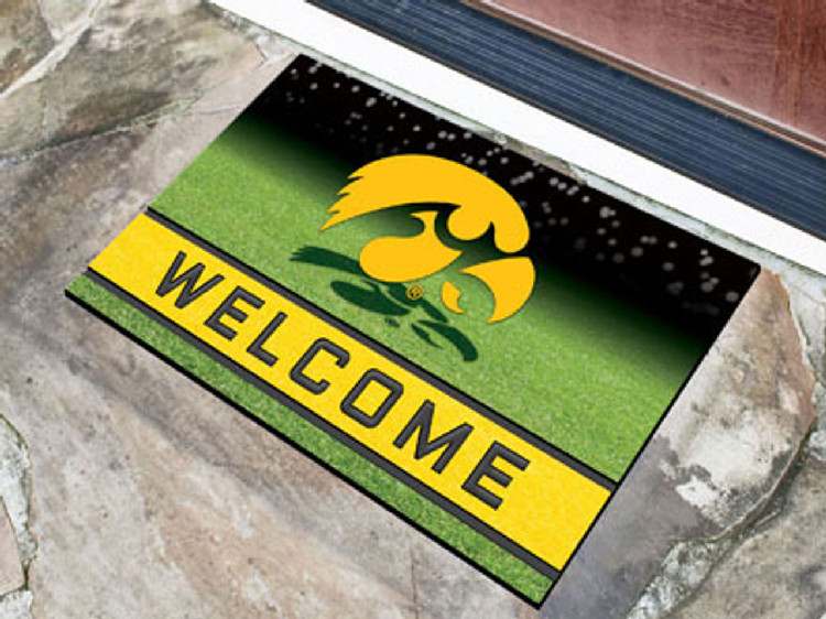 Iowa Hawkeyes Door Mat 18x30 Welcome Crumb Rubber