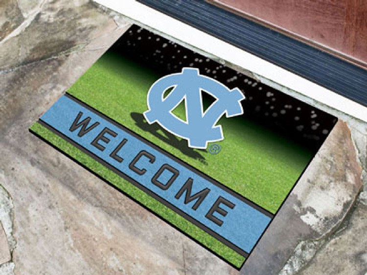 North Carolina Tar Heels Door Mat 18x30 Welcome Crumb Rubber