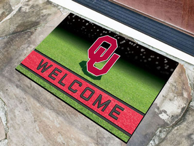 Oklahoma Sooners Door Mat 18x30 Welcome Crumb Rubber