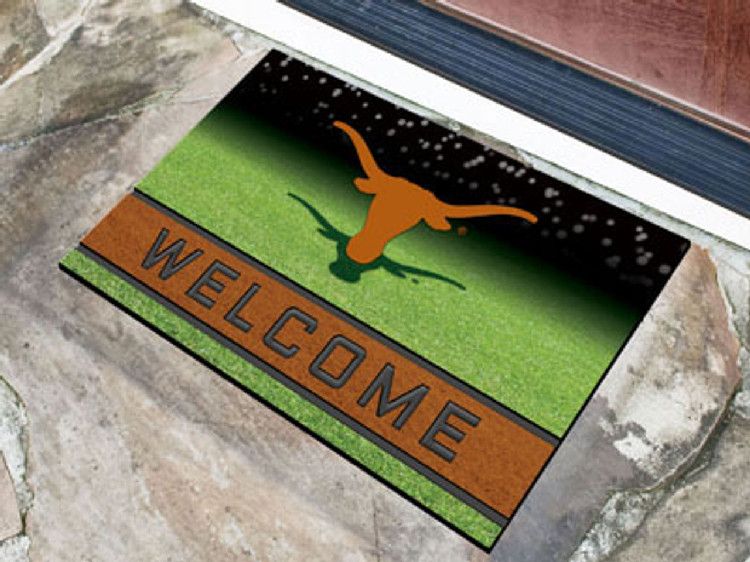 Texas Longhorns Door Mat 18x30 Welcome Crumb Rubber