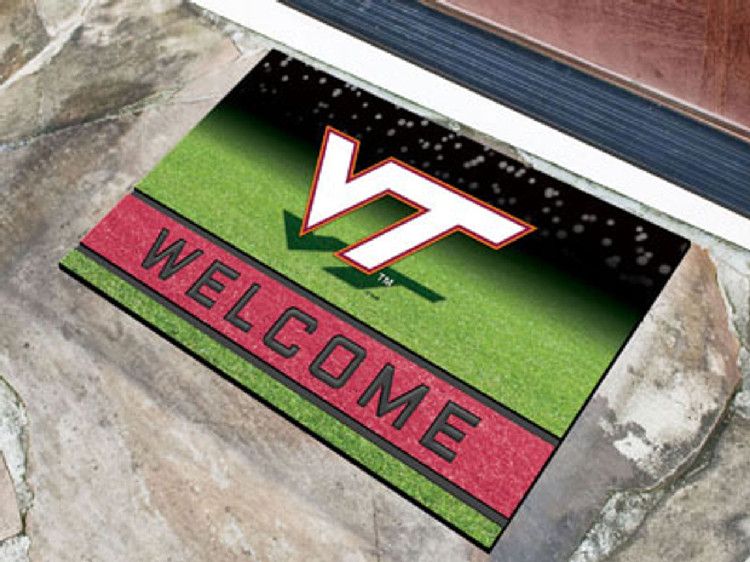 Virginia Tech Hokies Door Mat 18x30 Welcome Crumb Rubber