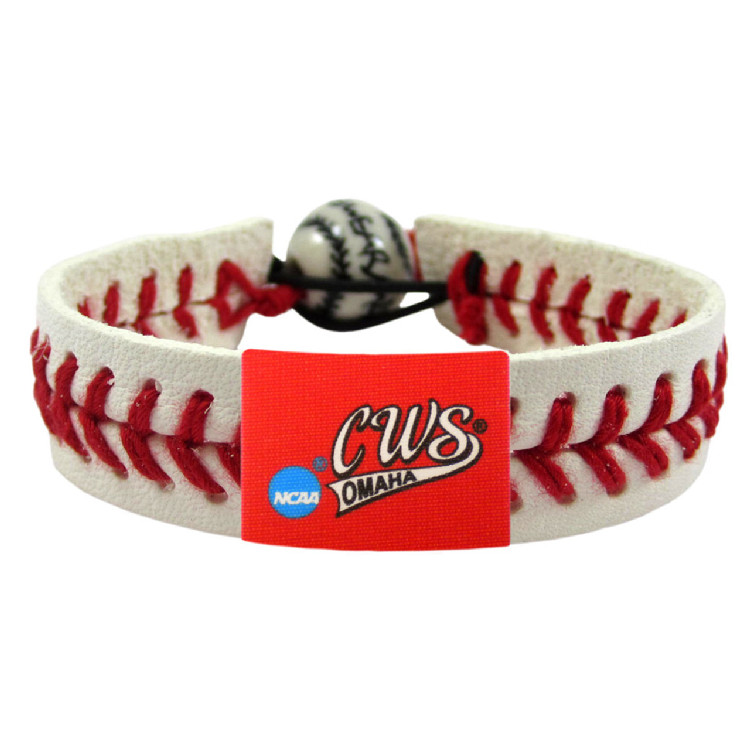 College World Series Bracelet Classic Baseball Logo White CO