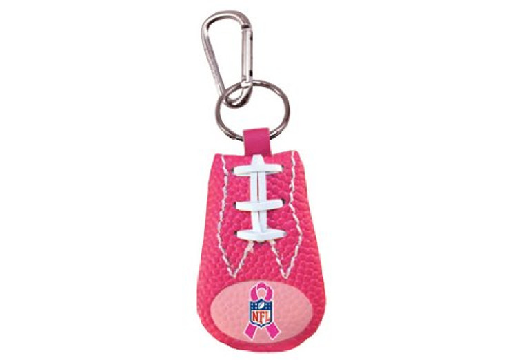 NFL Breast Cancer Awareness Keychain Football Ribbon Pink CO