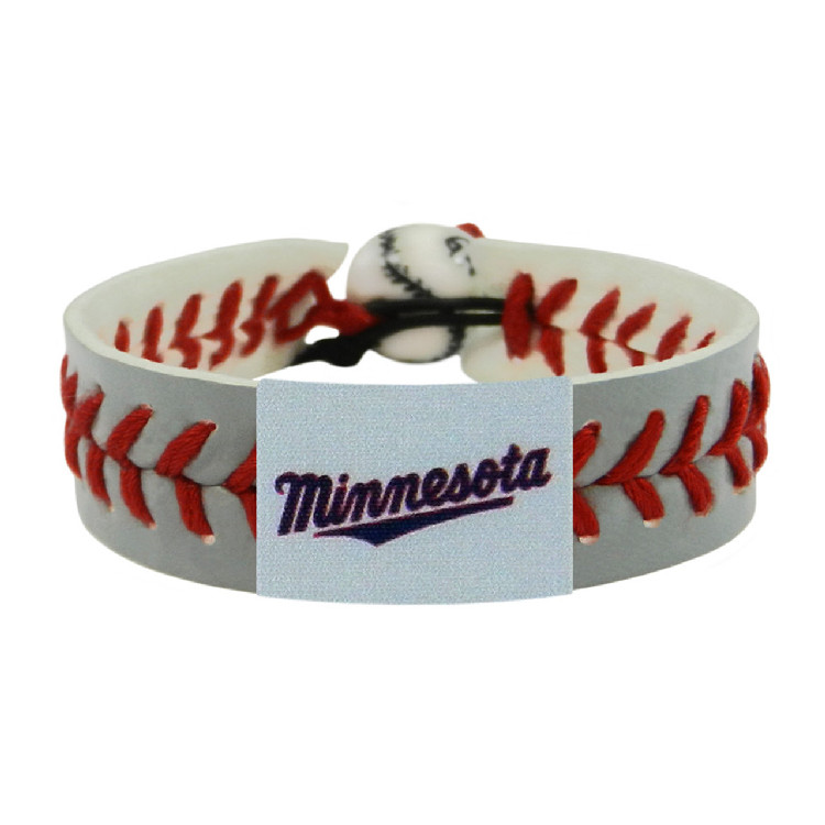 Minnesota Twins Bracelet Team Color Baseball Minnesota Script Logo Gray CO