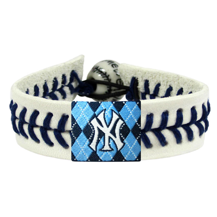 New York Yankees Bracelet Genuine Baseball Argyle CO