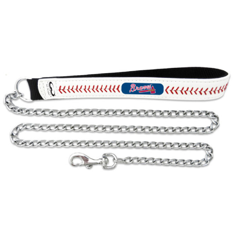 Atlanta Braves Pet Leash Baseball Leather Size Medium CO