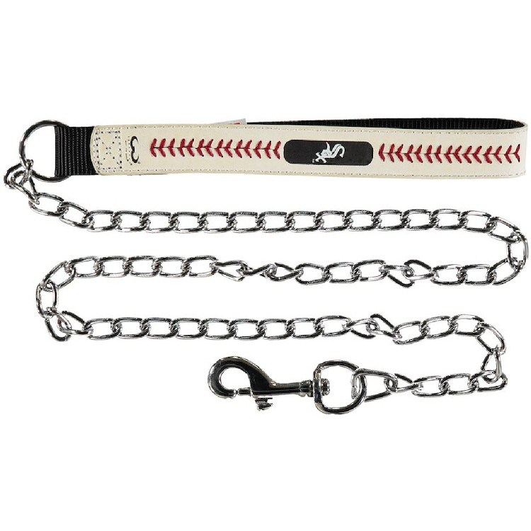 Chicago White Sox Pet Leash Leather Chain Baseball Size Medium