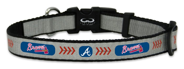 Atlanta Braves Pet Collar Reflective Baseball Size Toy CO