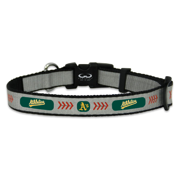 Oakland Athletics Pet Collar Reflective Baseball Size Small