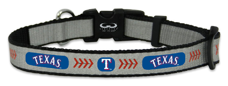 Texas Rangers Pet Collar Reflective Baseball Size Toy