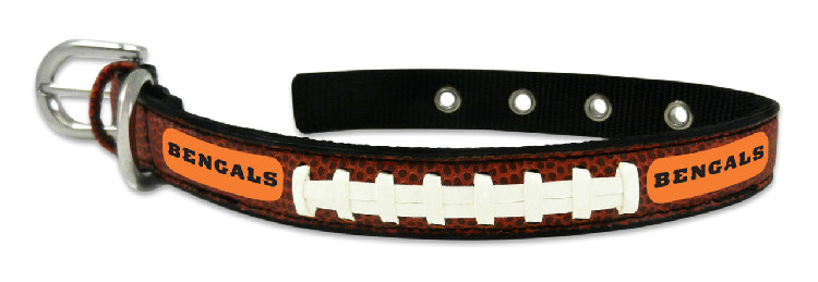 Cincinnati Bengals Pet Collar Leather Classic Football Size Small