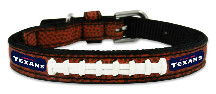 Houston Texans Pet Collar Leather Classic Football Size Toy CO