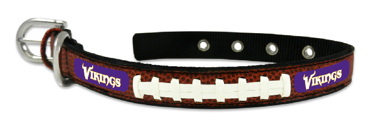 Minnesota Vikings Pet Collar Leather Classic Football Size Small CO