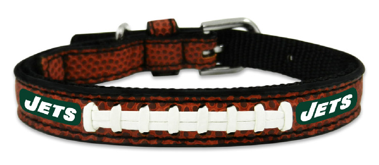 New York Jets Pet Collar Leather Classic Football Size Toy CO