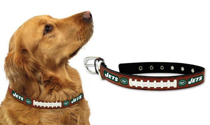 New York Jets Pet Collar Leather Size Medium CO