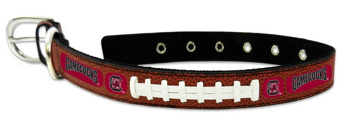 South Carolina Gamecocks Pet Collar Classic Football Leather Size Large