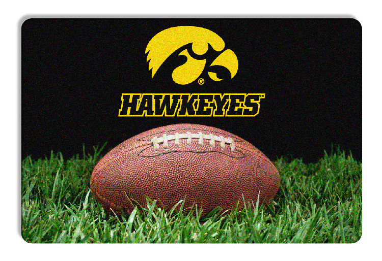 Iowa Hawkeyes Classic  Football Pet Bowl Mat - L