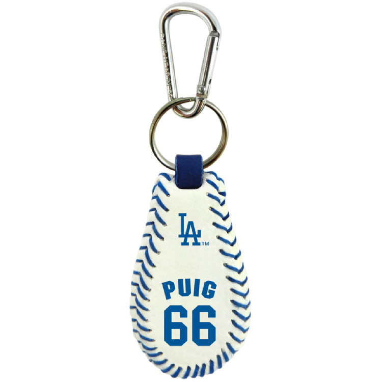 Los Angeles Dodgers Keychain Team Color Baseball Yasiel Puig CO