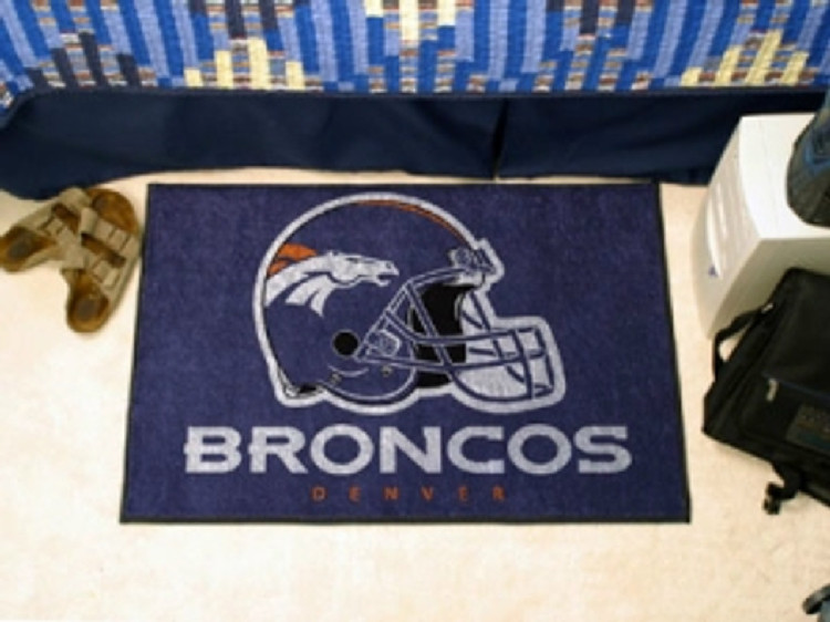 Denver Broncos Rug 19x30 Starter Style Helmet Design