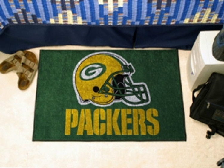 Green Bay Packers Rug - Starter Style, Helmet Design