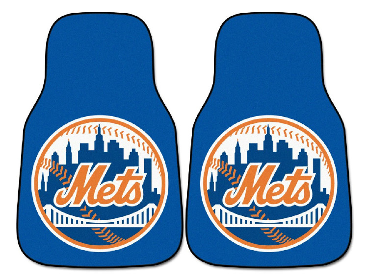 New York Mets Car Mats Printed Carpet 2 Piece Set