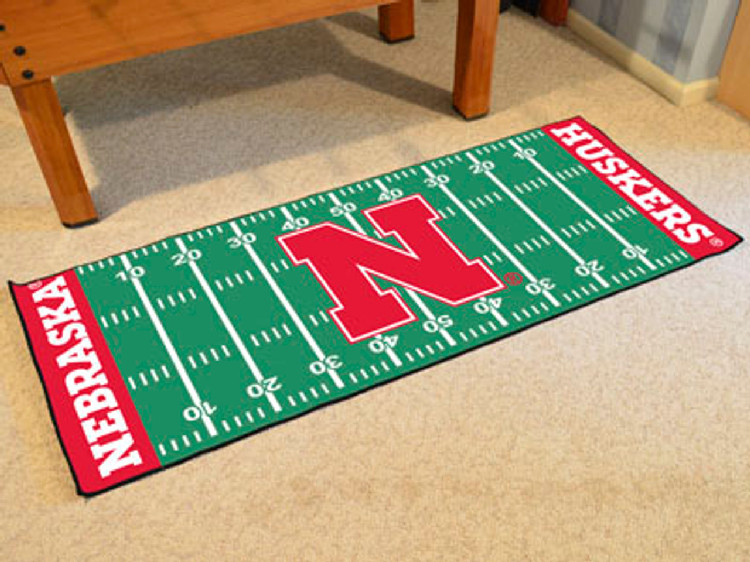 Nebraska Cornhuskers Mat Football Field Runner 29.5x72