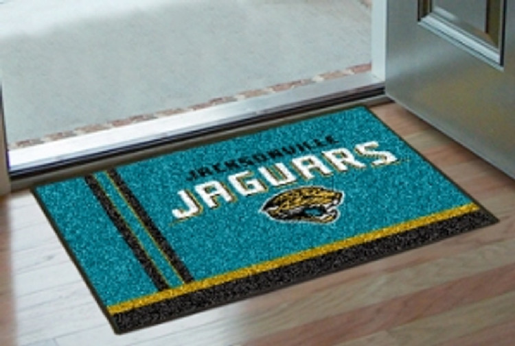 Jacksonville Jaguars Rug - Starter Style, Logo/Stripes Design