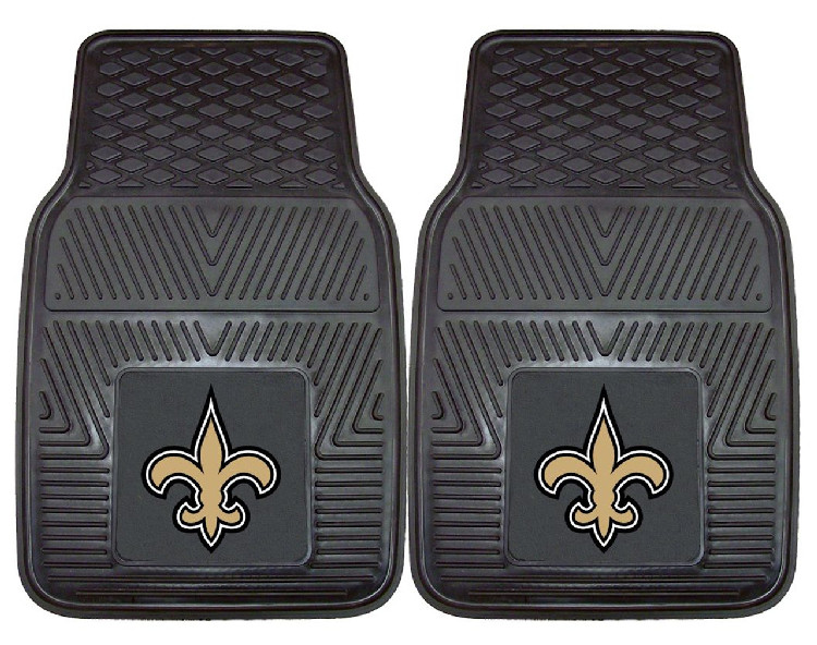 New Orleans Saints Car Mats Heavy Duty 2 Piece Vinyl