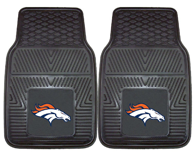 Denver Broncos Car Mats Heavy Duty 2 Piece Vinyl