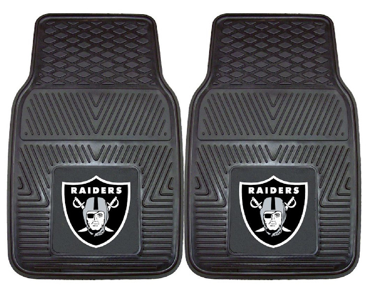 Las Vegas Raiders Car Mats Heavy Duty 2 Piece Vinyl