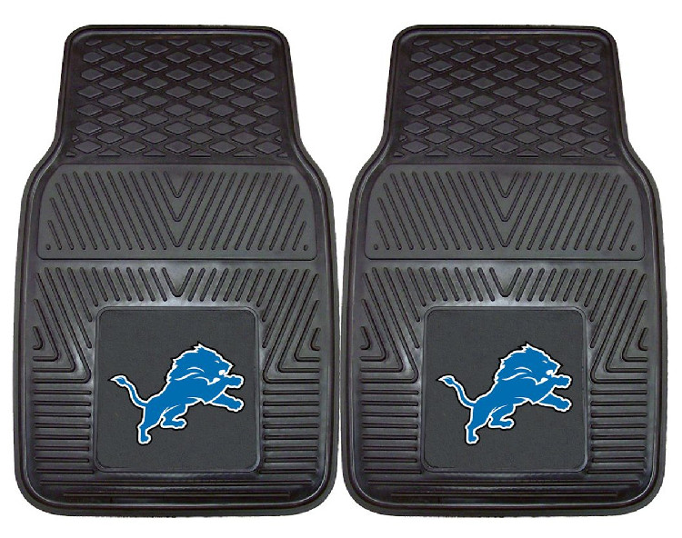 Detroit Lions Car Mats Heavy Duty 2 Piece Vinyl