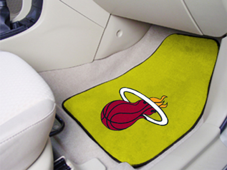 Miami Heat Car Mats Printed Carpet 2 Piece Set