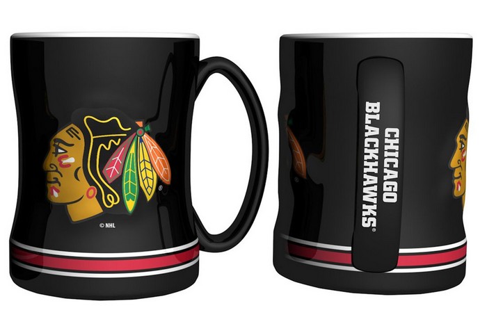 Chicago Blackhawks Coffee Mug - 14oz Sculpted Relief