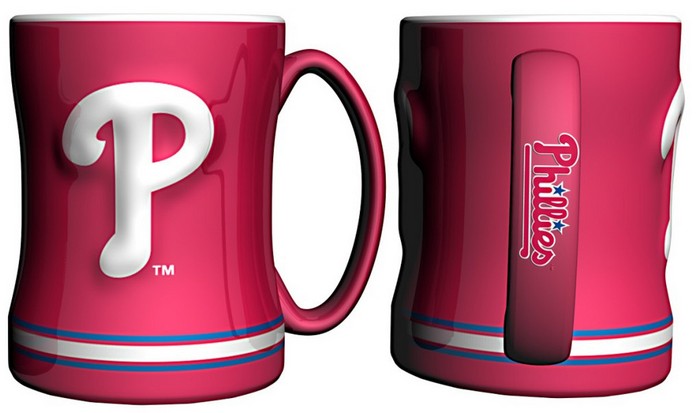 Philadelphia Phillies Coffee Mug - 14oz Sculpted Relief