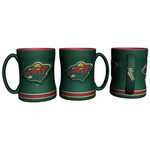 Minnesota Wild Coffee Mug 14oz Sculpted Relief